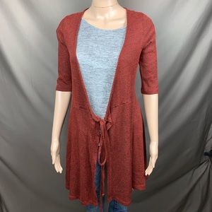 Adam Lavine red front tie cardigan medium